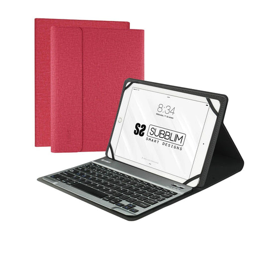 Subblim SUB-KT2-BT0003 10,1-Zoll-Tablet- und Tastaturabdeckung, rot, Spanisch, Qwerty, Spanisch