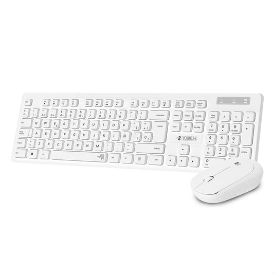 Subblim BUSINESS SLIM kabellose Tastatur und Maus, Weiß