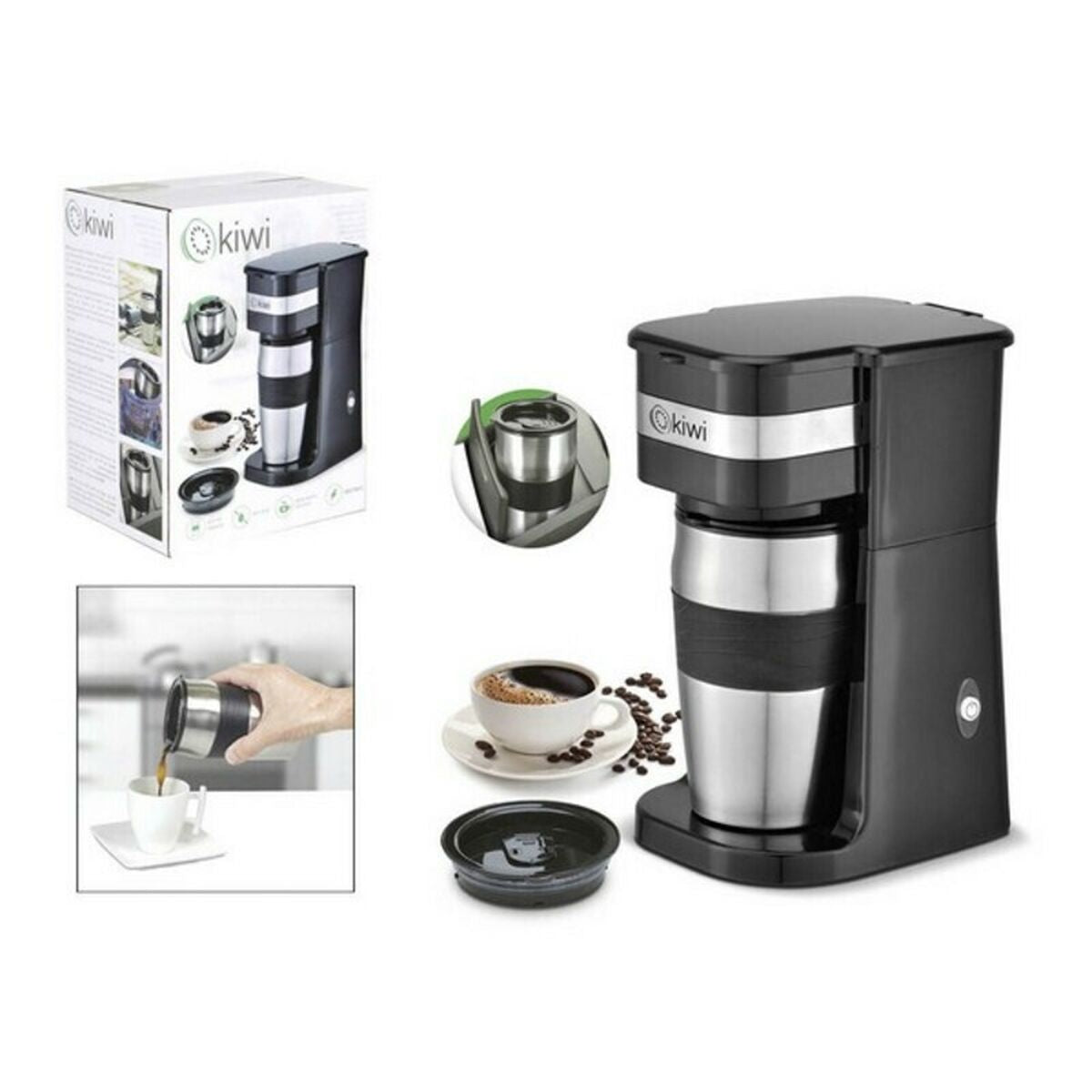Kiwi KCM-7505 Elektrische Kaffeemaschine 420 ml 750 W Schwarz