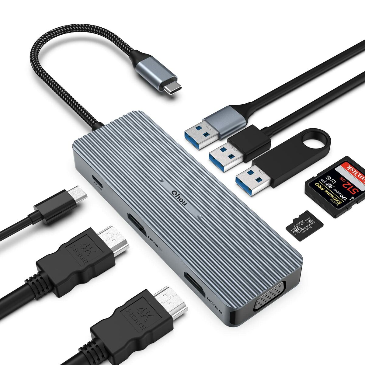 4K-Anschlussleiste USB 3.0-Kartenleser (Restauriert A)