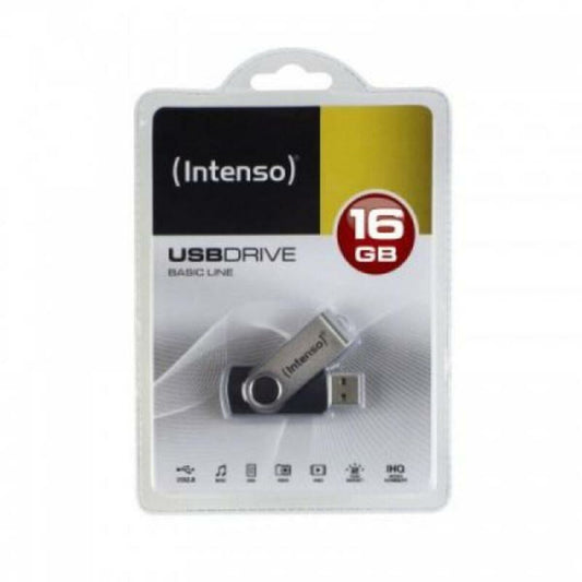 INTENSO USB-Stick 3503470 16 GB Schwarz Schlüsselanhänger Schwarz/Silber DDR3 SDRAM