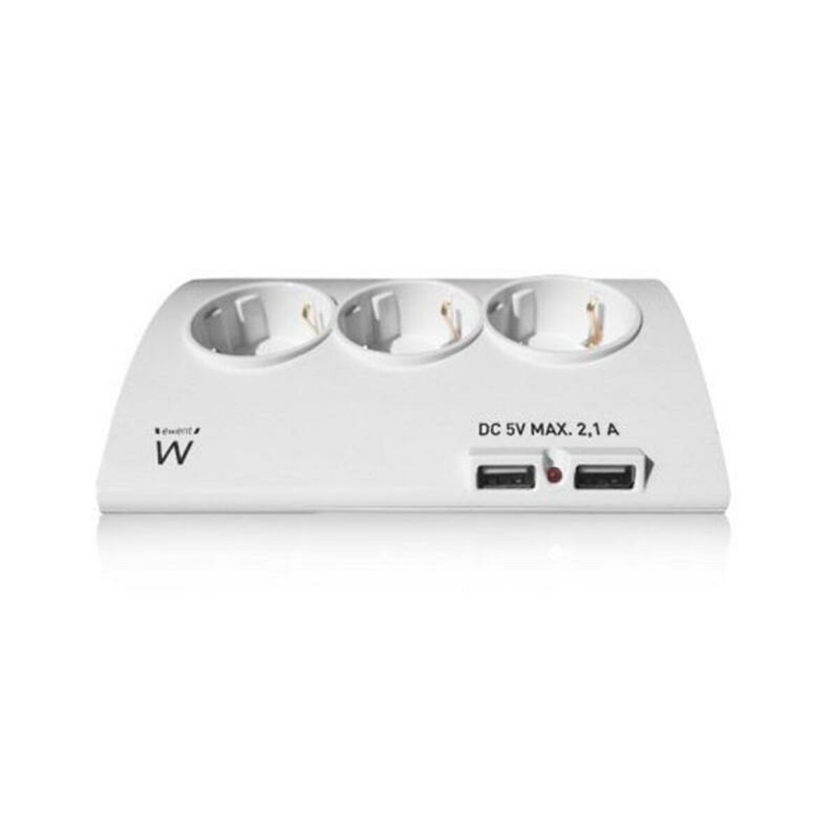 Power Socket - 5 sockets with Switch Ewent EW3935 1,5 m 2 x USB 2,1 A 2500W