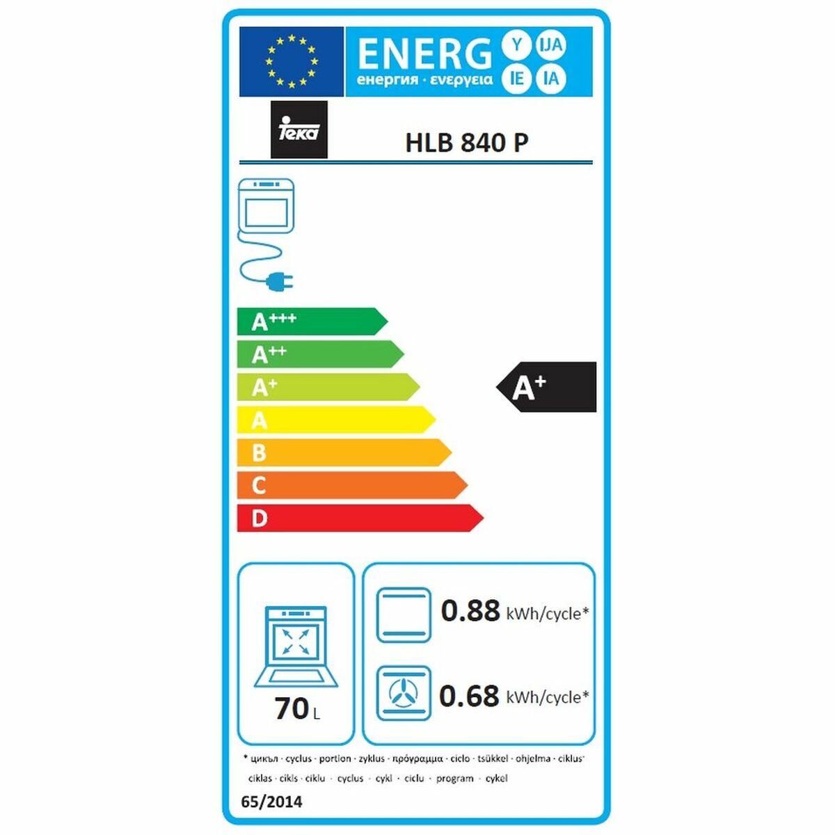 Teka HLB840P 70 L Touch Control 3552W Pyrolyseofen