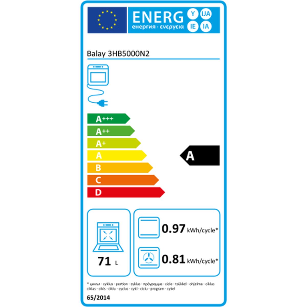 Four standard Balay 3HB5000N2 71 L