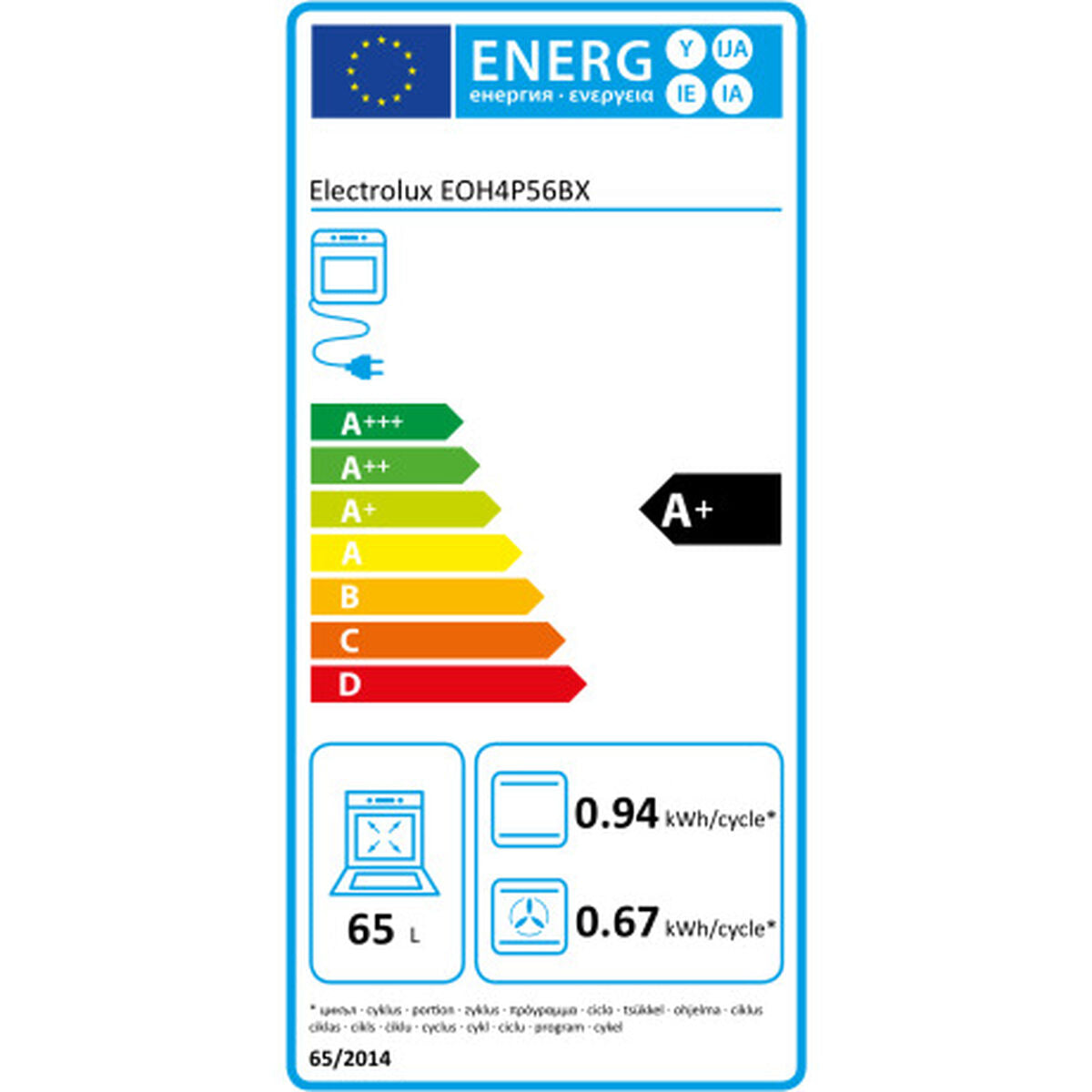 Electrolux EOH4P56BX 65 L Pyrolyseofen