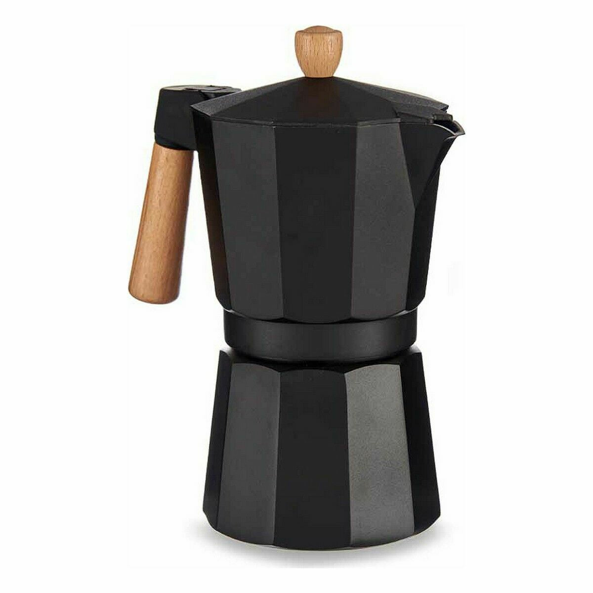 Cafetera Italiana Madera Aluminio 450 ml (12 Unidades)