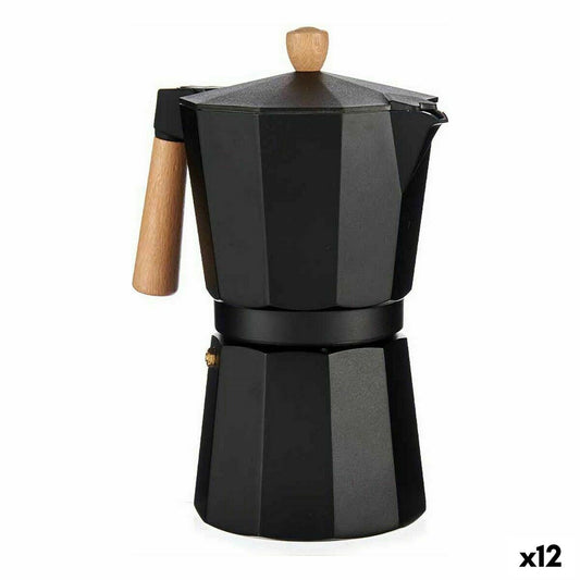 Italienische Kaffeemaschine aus Holz und Aluminium, 650 ml (12 Stück)