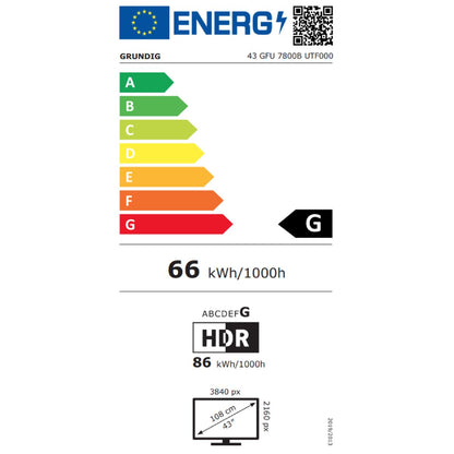 TV intelligente Grundig 43GFU7800BE 4K Ultra HD 43" LED