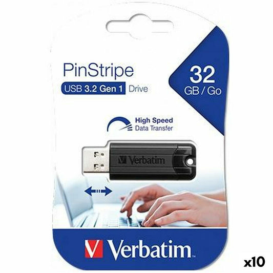 Verbatim Pinstripe USB-Flash-Laufwerk Schwarz 32 GB