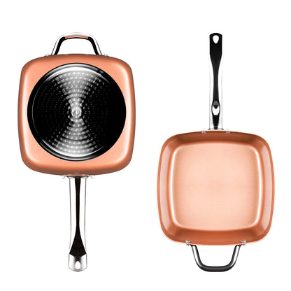 Copper Coppans InnovaGoods 4-teiliges 5-in-1-Multifunktions-Bratpfannenset 