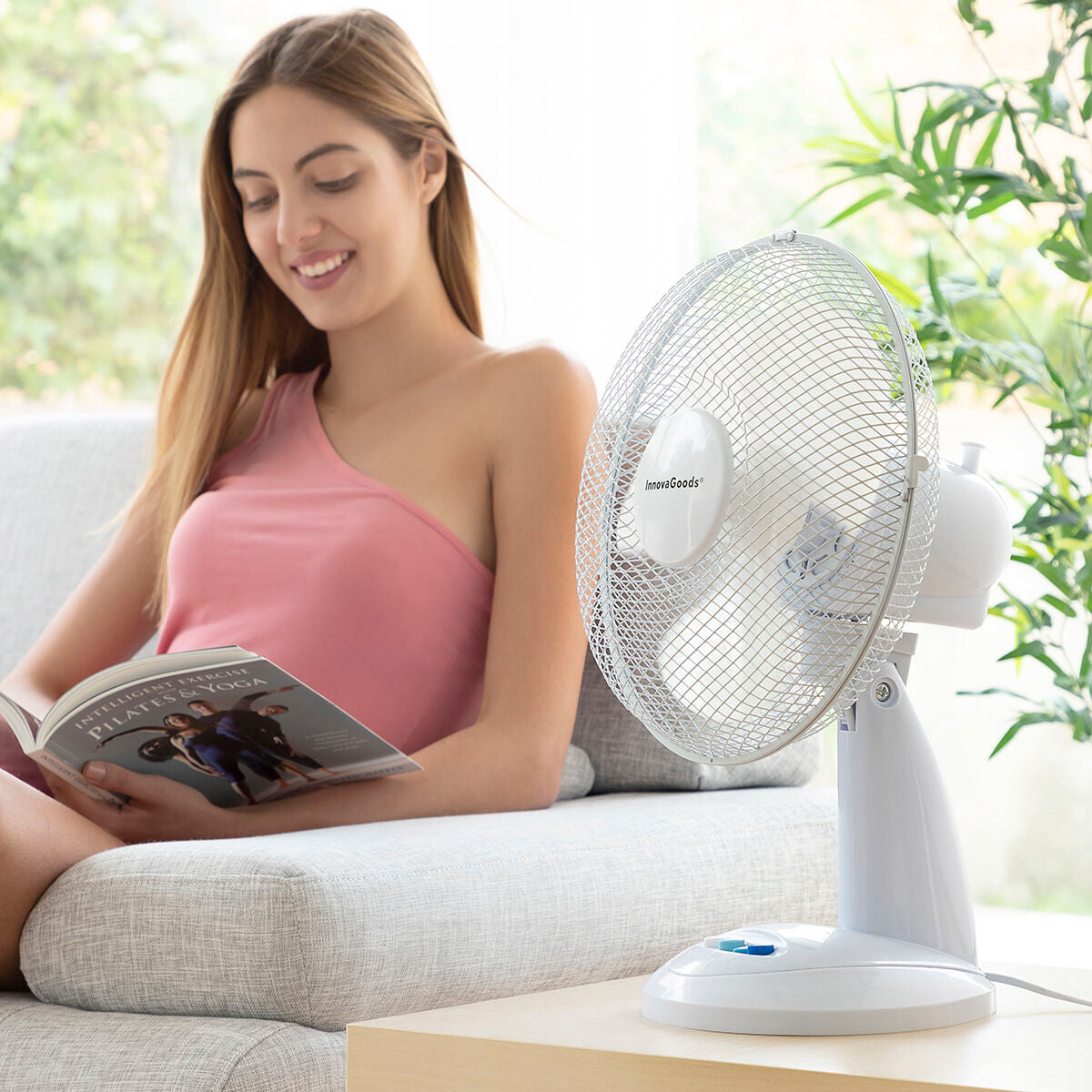 InnovaGoods Weißer Schreibtischventilator 35 W Ø30 cm 