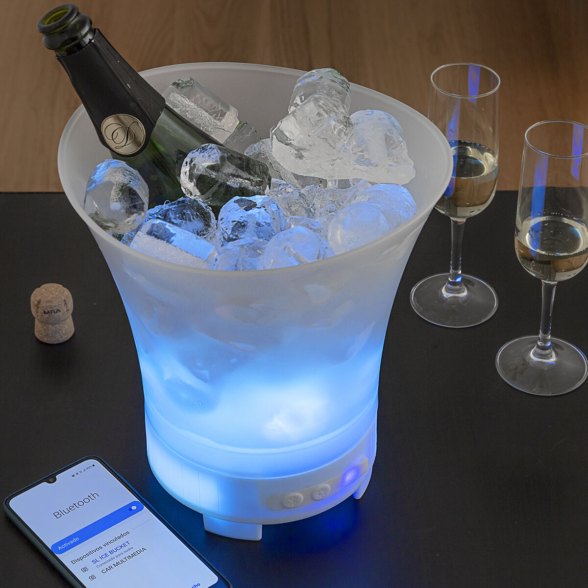 LED-Eiswürfelform mit wiederaufladbarem Lautsprecher Sonice InnovaGoods 