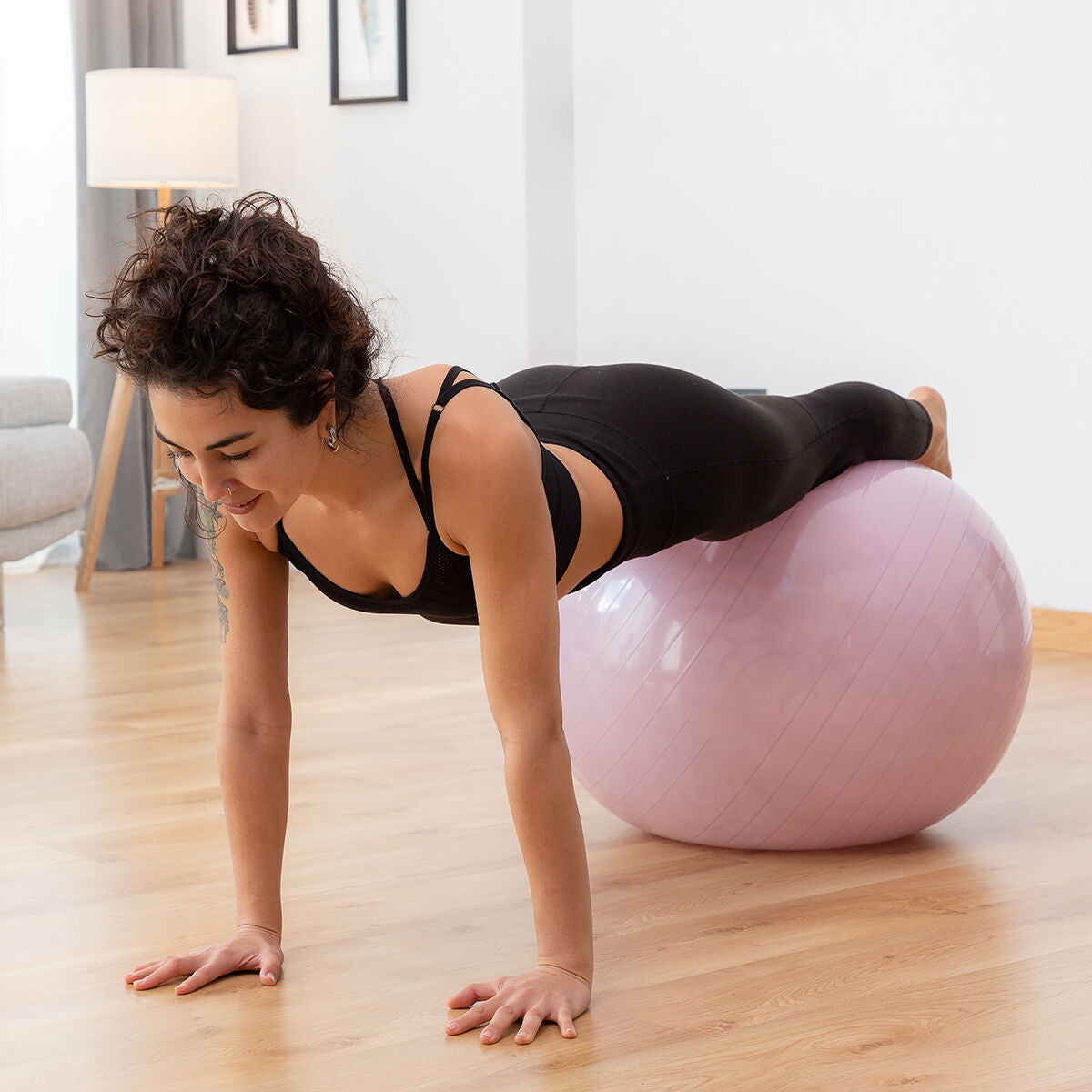 Yogaball mit Stabilitätsring und Widerstandsbändern Ashtanball InnovaGoods 