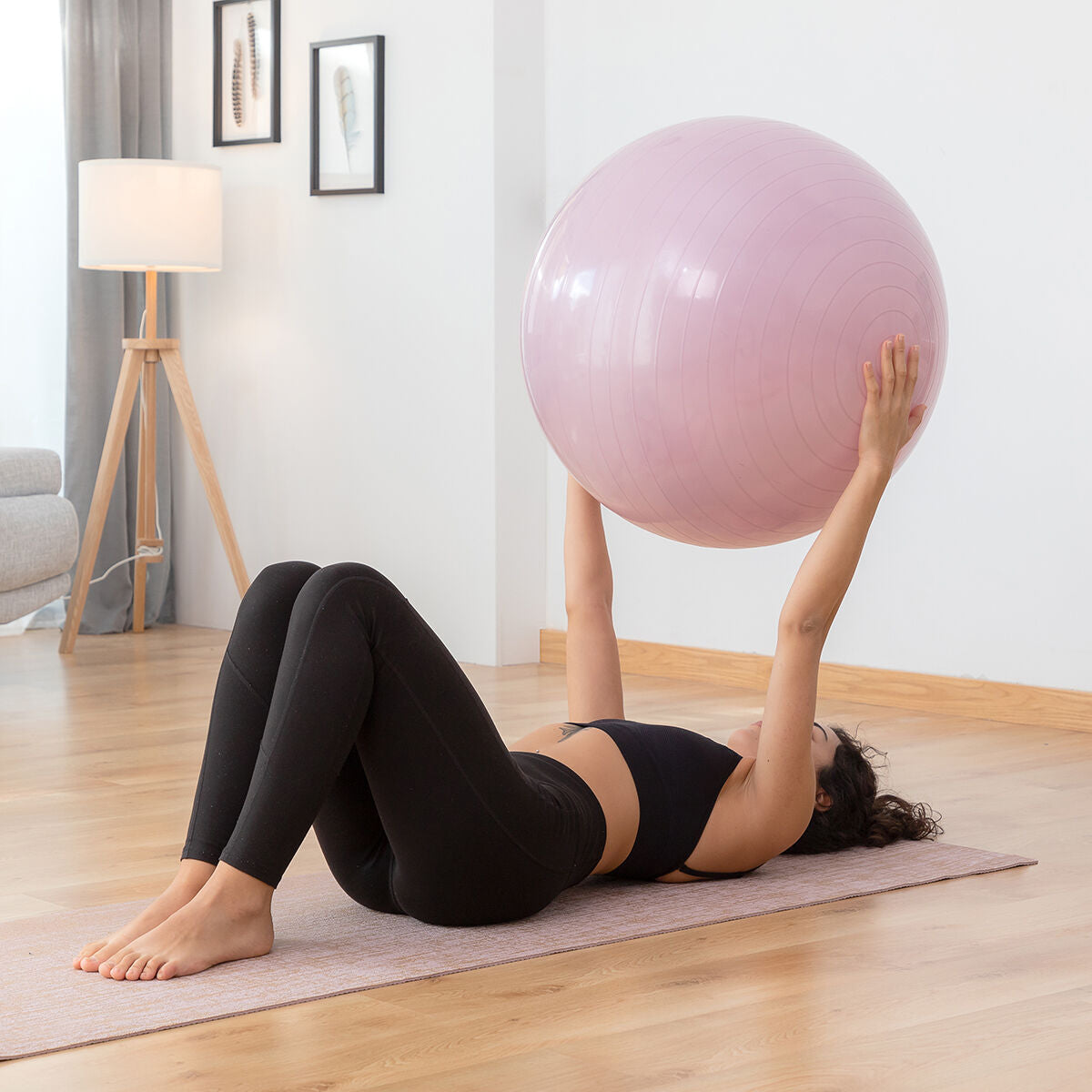 Yogaball mit Stabilitätsring und Widerstandsbändern Ashtanball InnovaGoods 