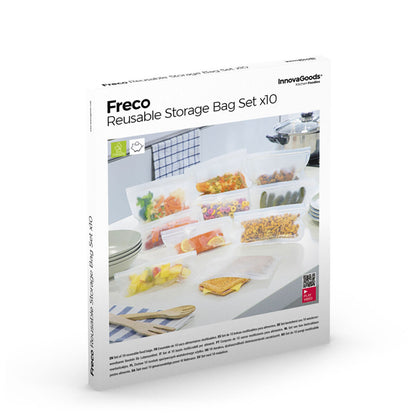 Freco InnovaGoods Wiederverwendbares Lebensmittelbeutel-Set 10-teilig 