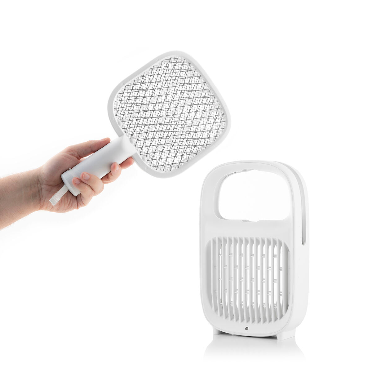 Lámpara Antimosquitos y Raqueta Matainsectos Recargable 2 en 1 Swateck InnovaGoods