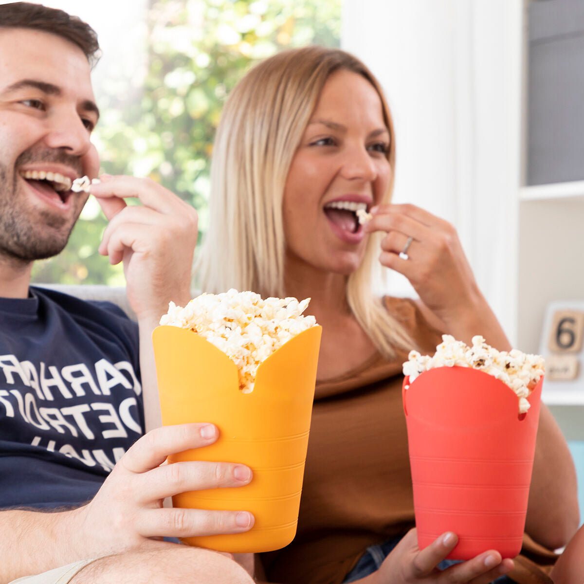 Popbox InnovaGoods faltbare Popcornschalen aus Silikon (2er-Pack) 