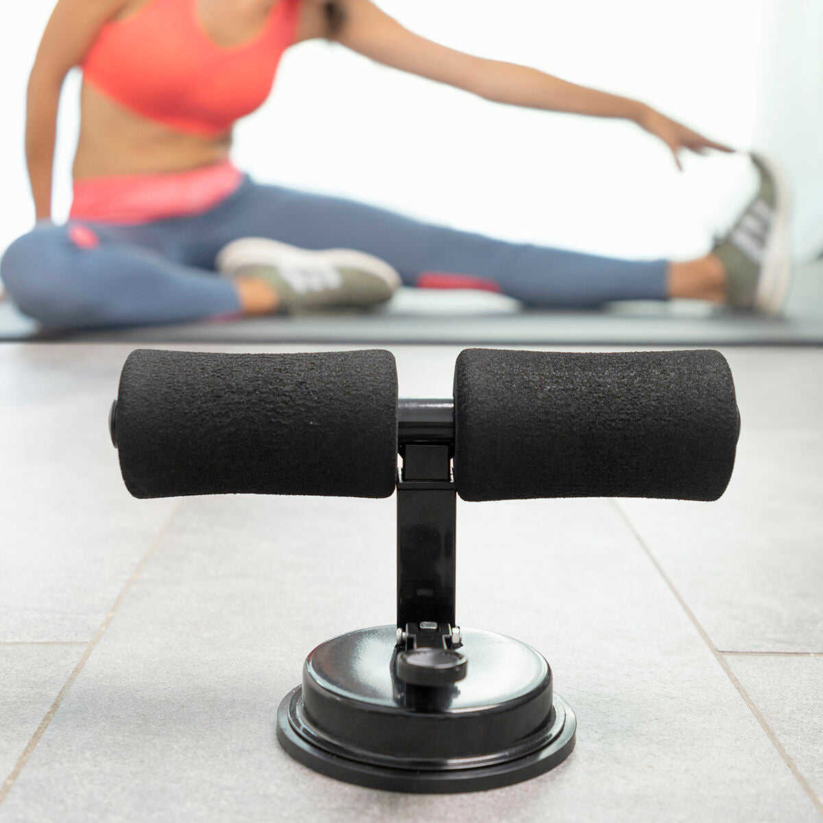 Barre de Maintien pour Abdominaux avec Fixation Ventouse et Guide d’Exercices CoreUp InnovaGoods