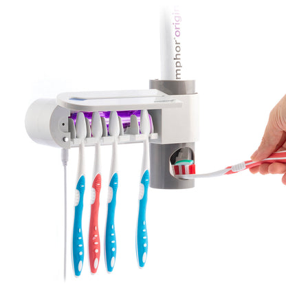 UV Toothbrush Steriliser with Stand and Toothpaste Dispenser Smiluv InnovaGoods