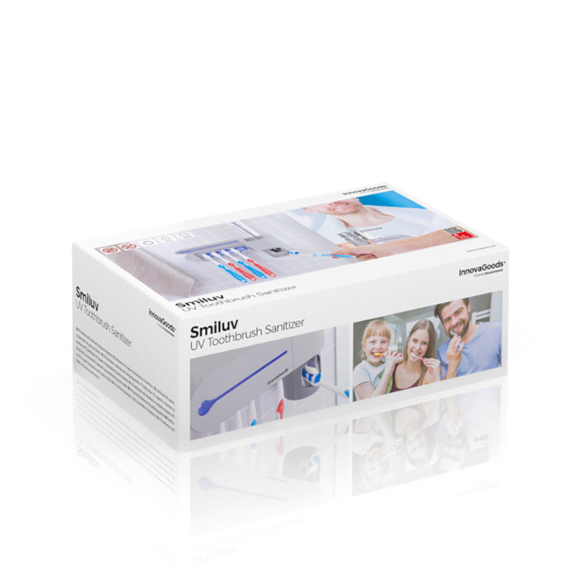 Esterilizador UV de Cepillos Dentales con Soporte y Dispensador de Dentífrico Smiluv InnovaGoods