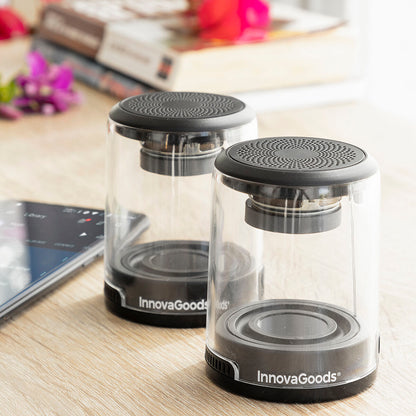 Waveker InnovaGoods Kabellose wiederaufladbare magnetische Lautsprecher, Packung mit 2 Einheiten 