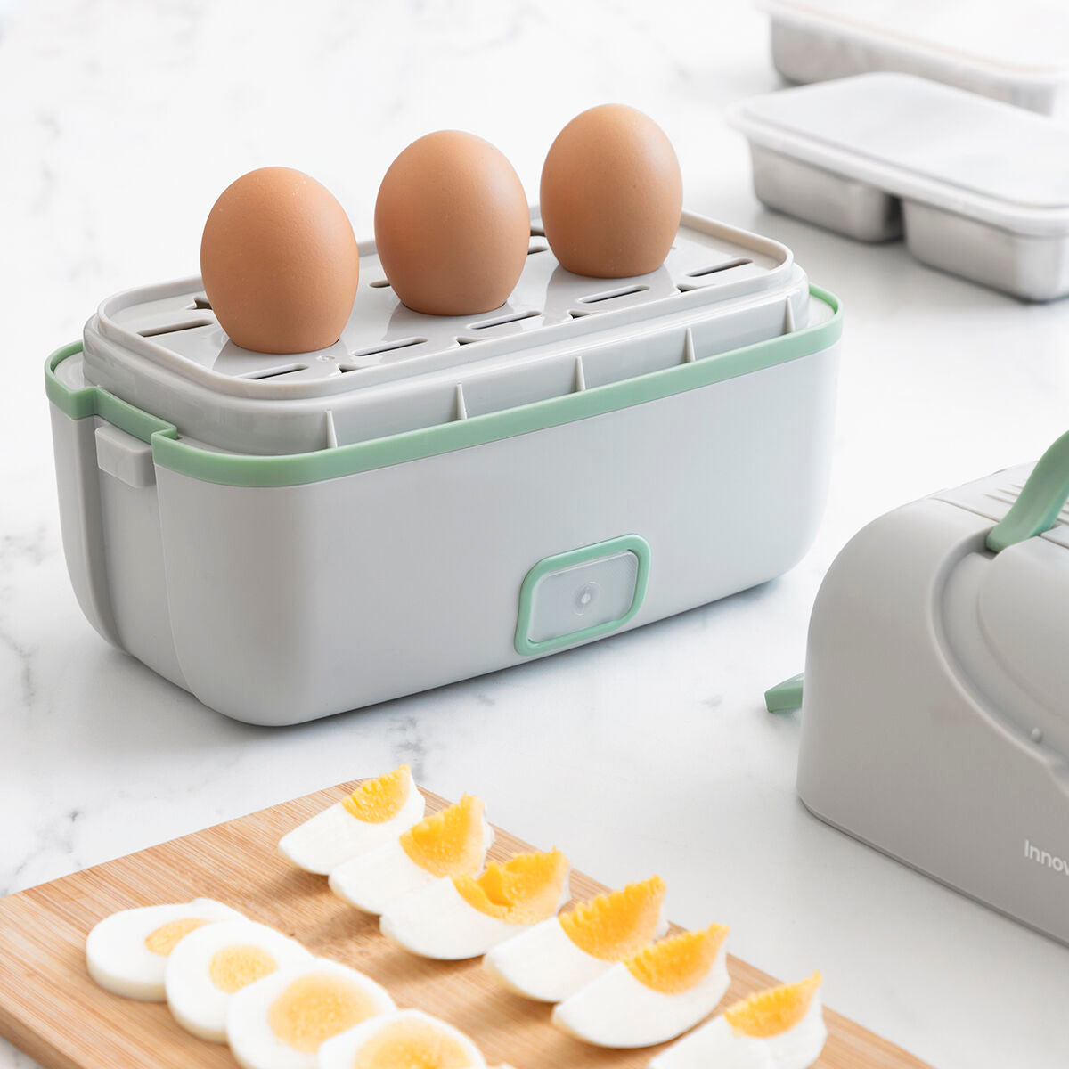 3 in 1 elektrische Dampf-Lunchbox mit Rezepten Beneam InnovaGoods 