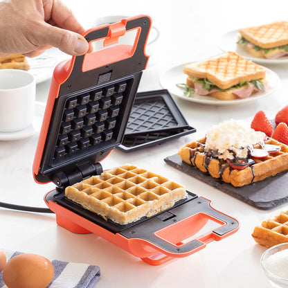 2 in 1 Waffel- und Sandwichmaker mit Rezepten Wafflicher InnovaGoods 