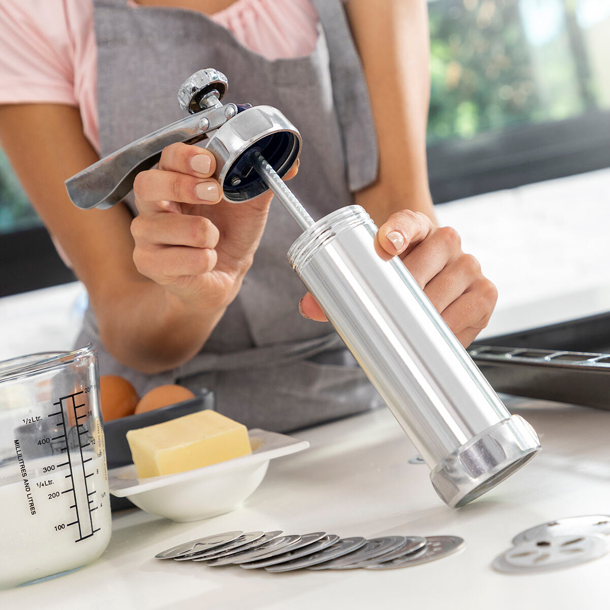 Máquina para Hacer Galletas y Manga Pastelera 2 en 1 Prekies InnovaGoods