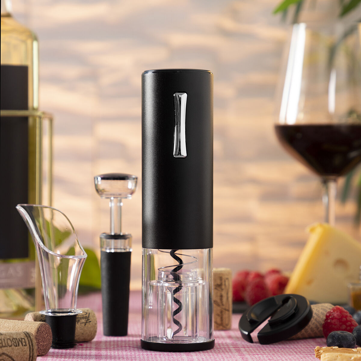 Rechargeable Electric Corkscrew with Accessories for Wine Corklux InnovaGoods