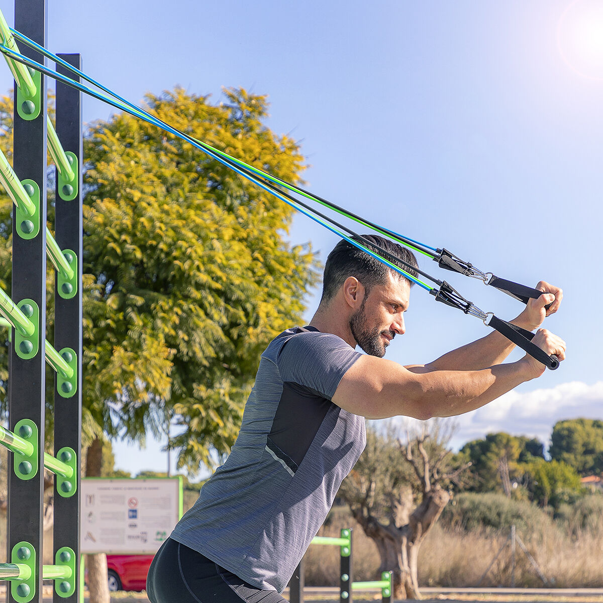 Widerstandsbänder-Set mit Zubehör und Trainingsanleitung Tribainer InnovaGoods (3er-Pack) 