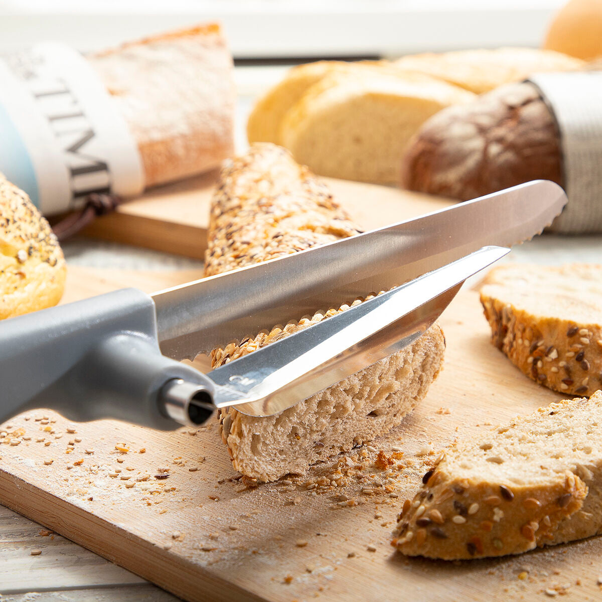 Bread Knife with Adjustable Cutting Guide Kutway InnovaGoods