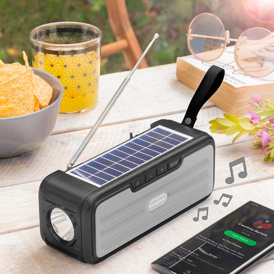 Kabelloser Lautsprecher mit Solaraufladung und LED-Taschenlampe Sunker InnovaGoods 