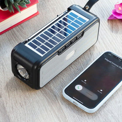 Kabelloser Lautsprecher mit Solaraufladung und LED-Taschenlampe Sunker InnovaGoods 