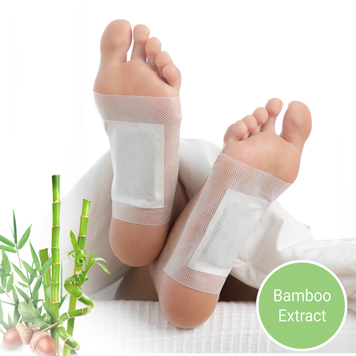 Bamboo InnovaGoods Entgiftende Fußpflaster 10 Einheiten 