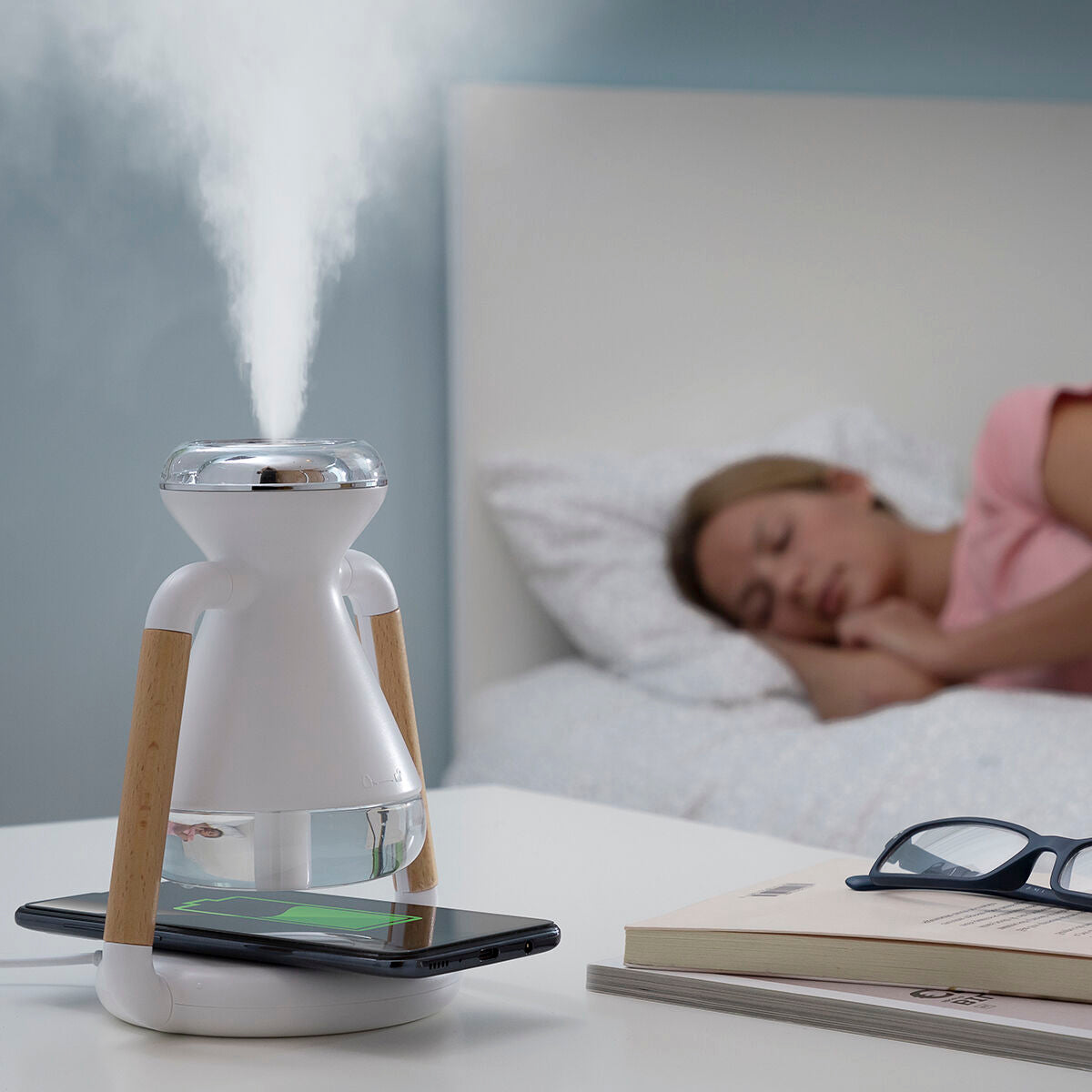 Humidificateur Diffuseur d'Arômes et Chargeur Sans Fil 3 en 1 Misvolt InnovaGoods 230 ml (Reconditionné A)